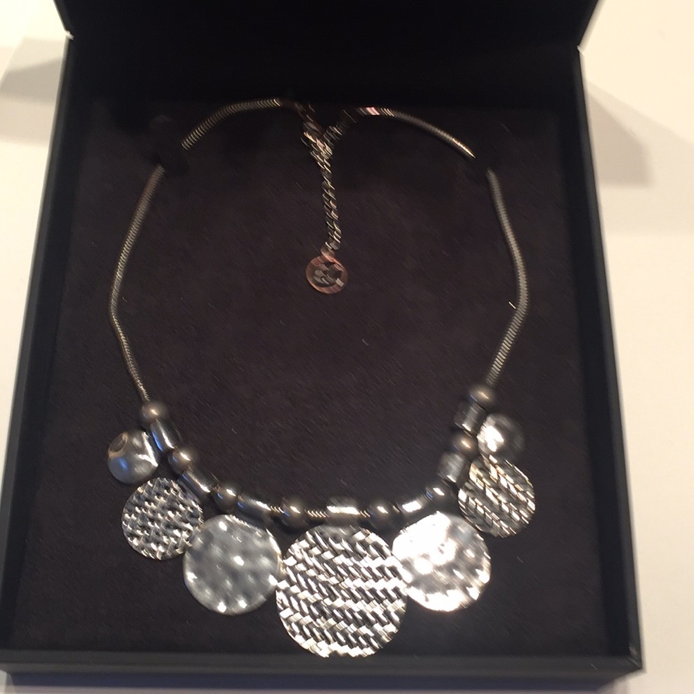 EL Silver Discs Beads &Heavy chain chunky Necklace - Picture 8 of 8